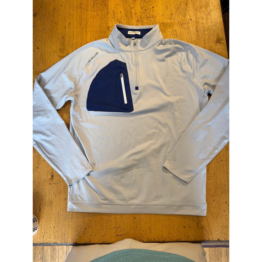 Peter Millar 1/4 Zip Pullover Size S Mens Blue Performance Golf Crown Sport Top